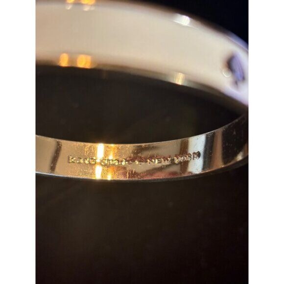 Kate Spade New York Six Of Spades Cream & Gold Bangle Bracelet - Picture 4 of 8